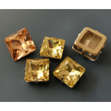 Loose Point Retour Golden Brown Carré Cristal Strass